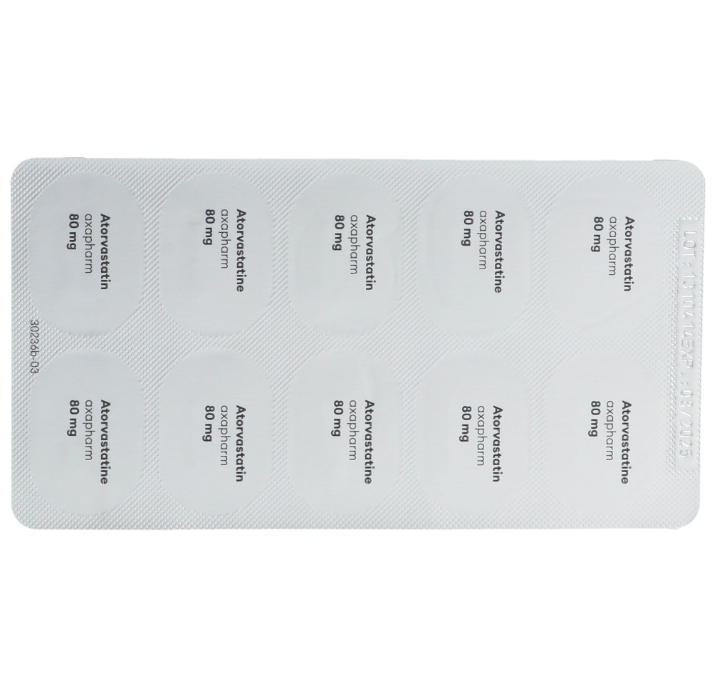 ATORVASTATINE axapharm cpr pell 80 mg 30 pce