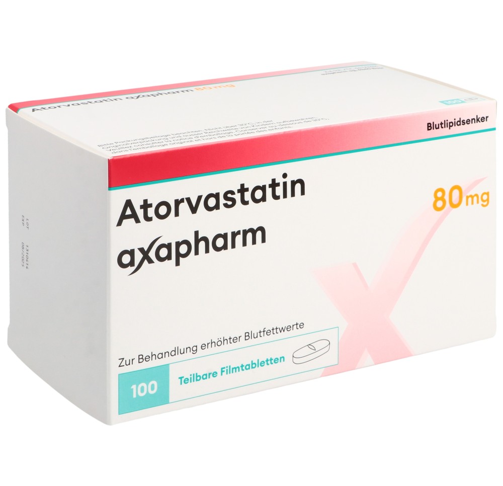 ATORVASTATINE axapharm cpr pell 80 mg 100 pce