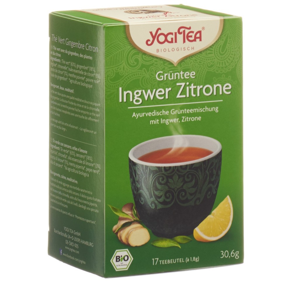 YOGI TEA Thé vert Gingembre citron 17 sach 1.8 g