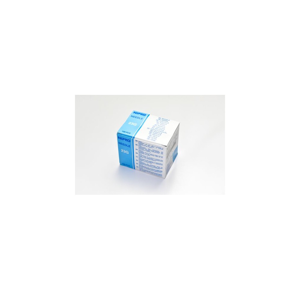 NIPRO aiguilles 0.6x25mm 23Gx1" bleu 100 pce