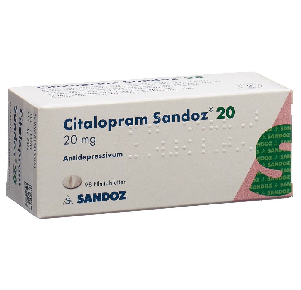 CITALOPRAM Sandoz cpr pell 20 mg 98 pce