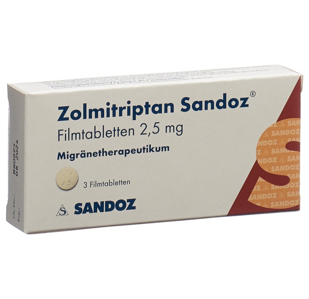 ZOLMITRIPTAN Sandoz cpr pell 2.5 mg 3 pce