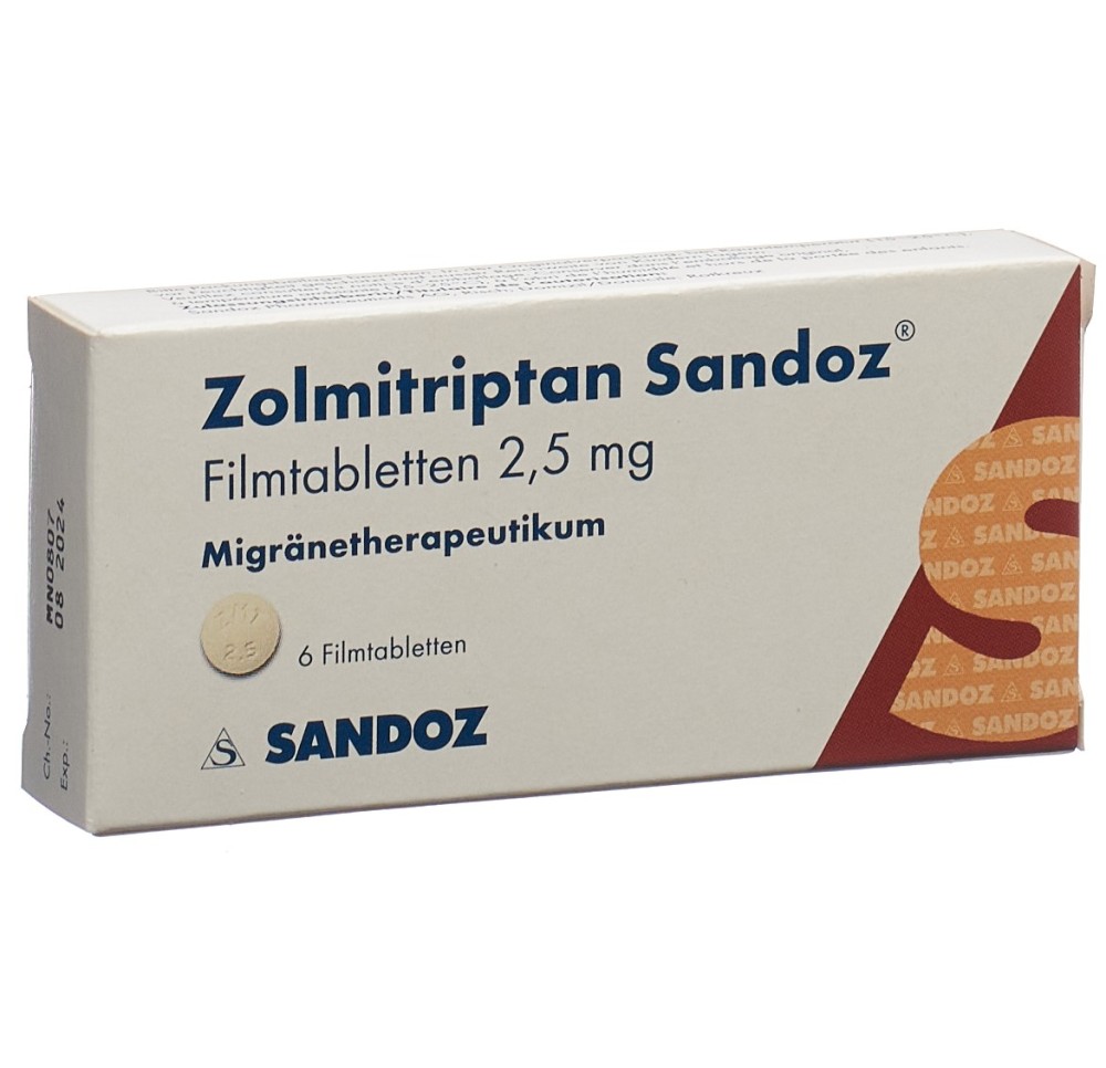 ZOLMITRIPTAN Sandoz cpr pell 2.5 mg 6 pce