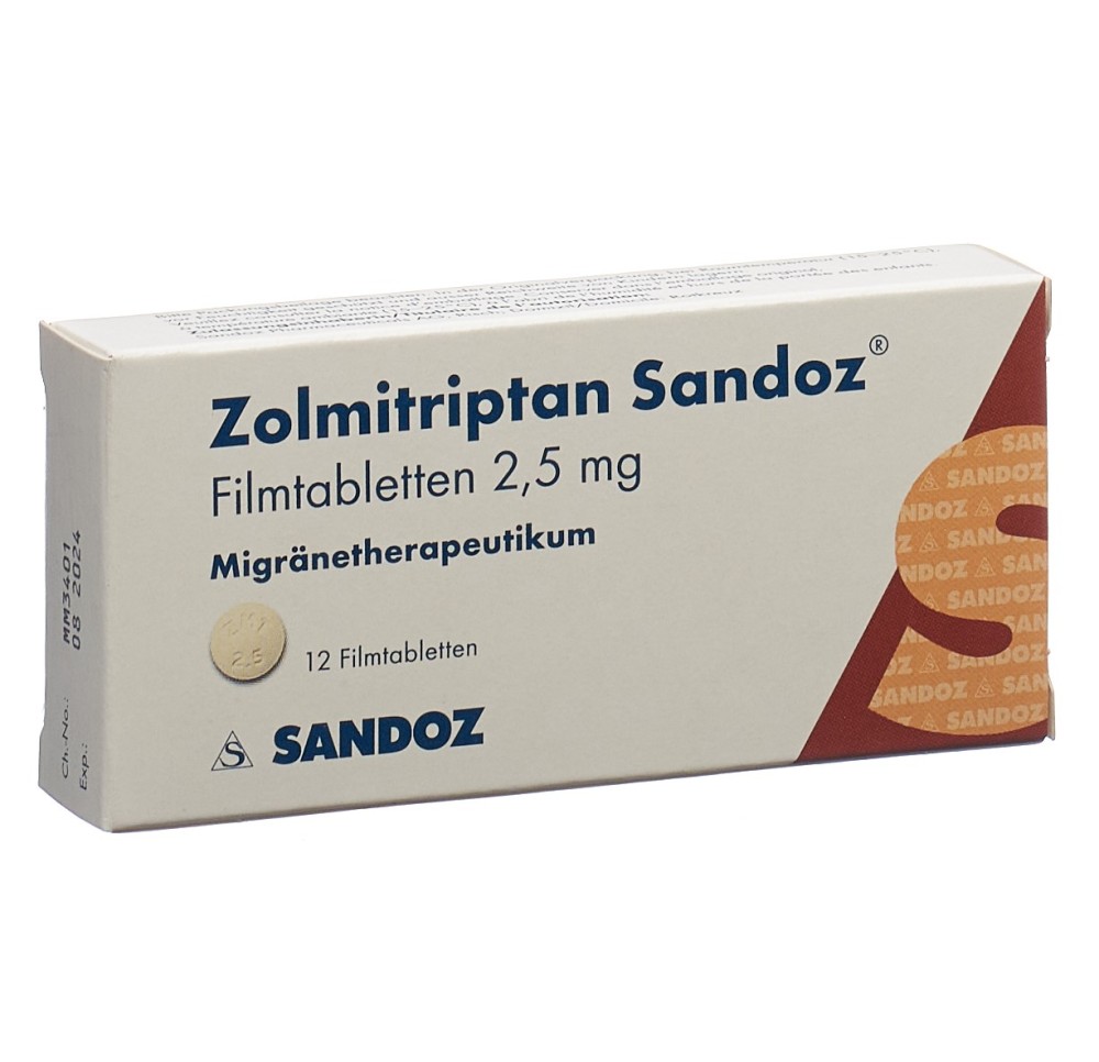 ZOLMITRIPTAN Sandoz cpr pell 2.5 mg 12 pce