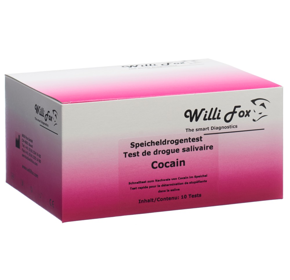 WILLI FOX test de drogue cocaïne salive 10 pce