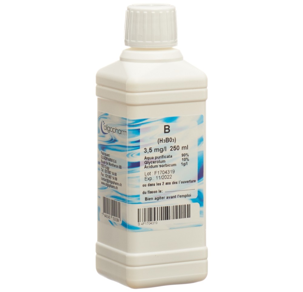 OLIGOPHARM bore sol 3.5 mg/l 250 ml