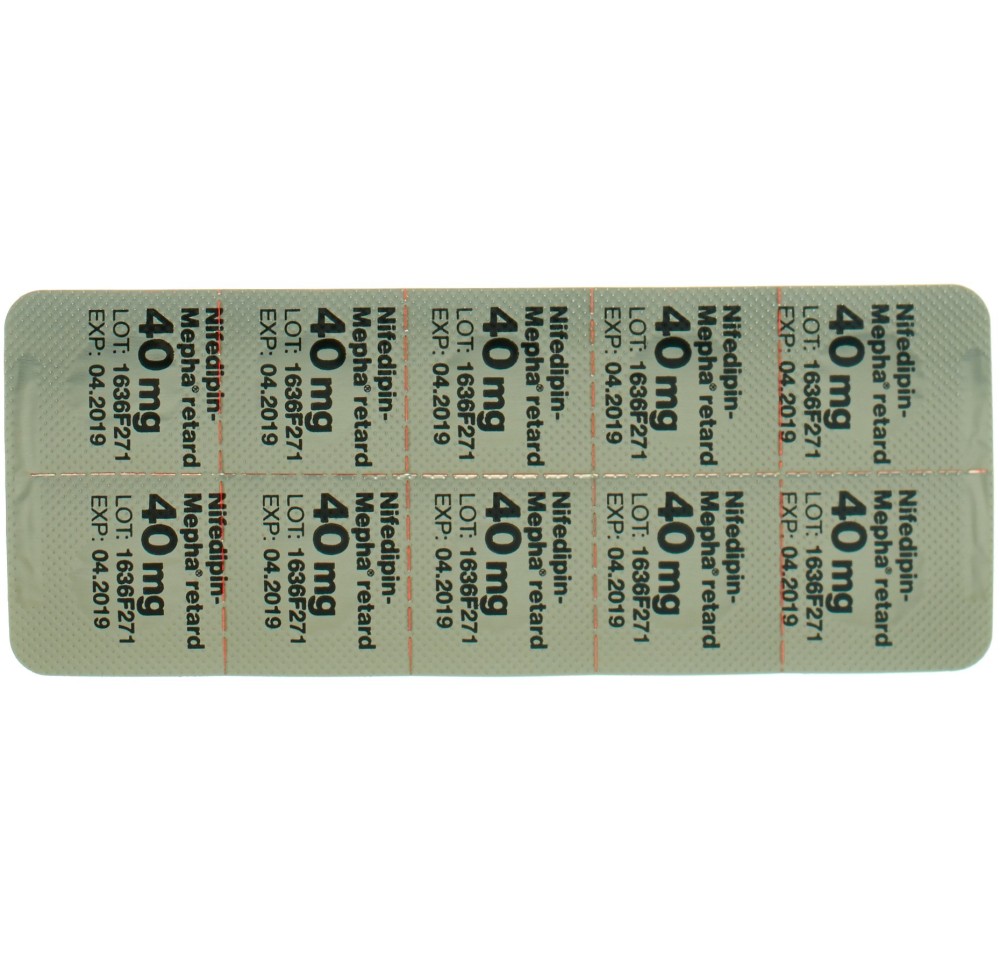 NIFEDIPIN Mepha cpr ret 40 mg retard 100 pce