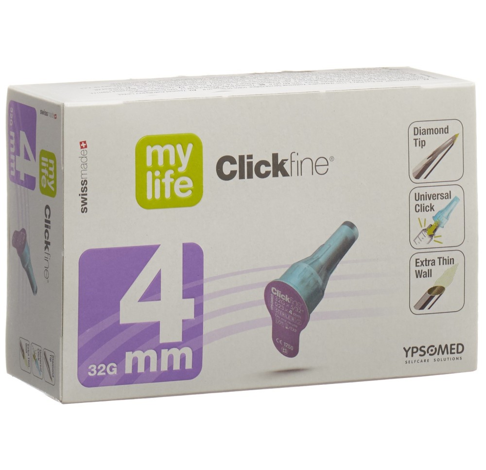 MYLIFE Clickfine aiguilles 4mm 32G 100 pce