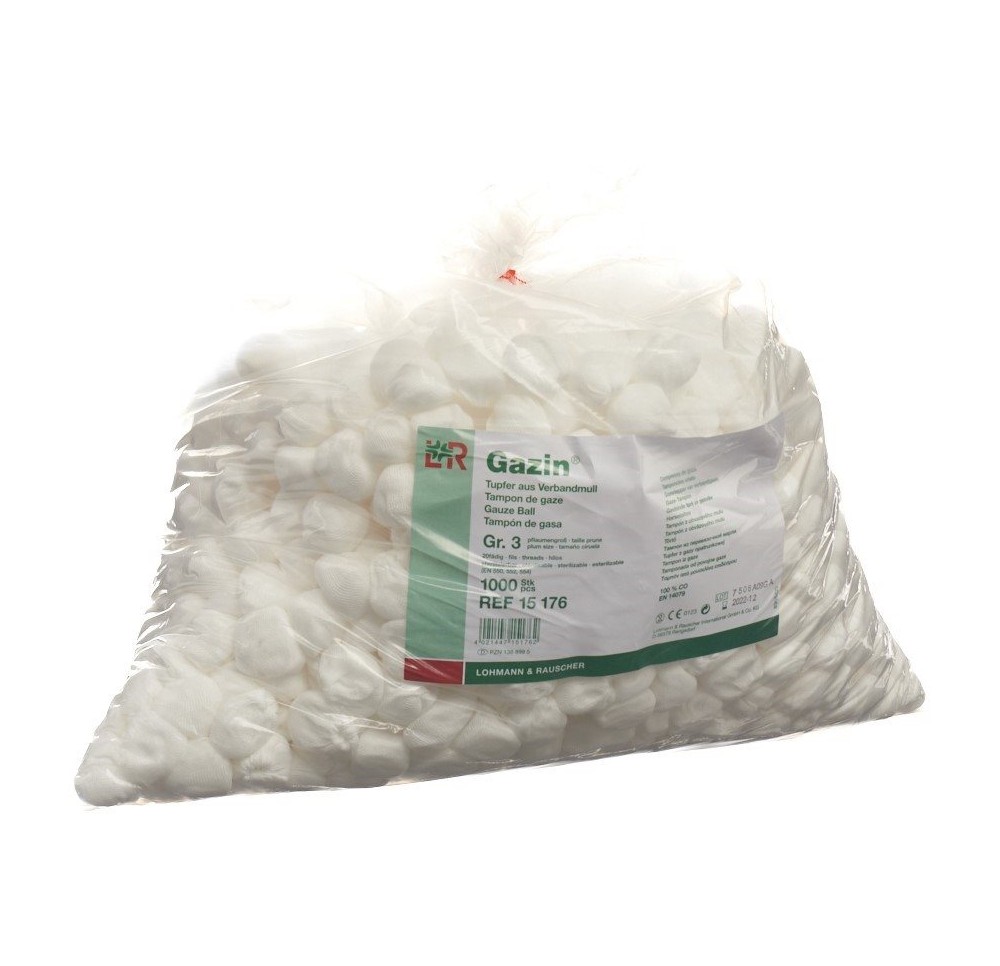 GAZIN tampon gaze Gr2 20fils taille noix 1000 pce