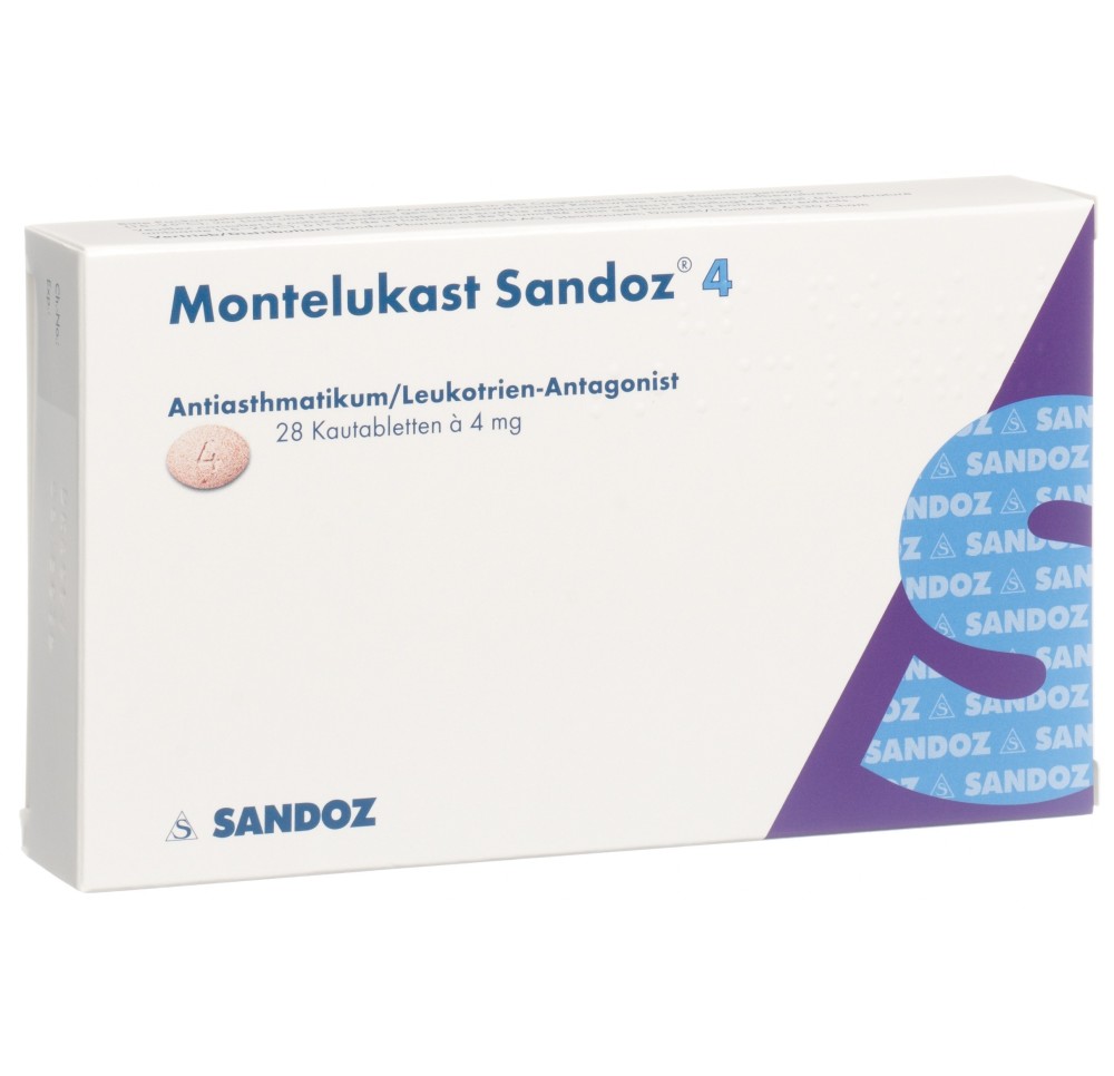 MONTELUKAST Sandoz cpr croquer 4 mg 28 pce