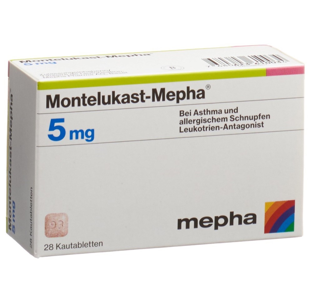 MONTELUKAST Mepha cpr croquer 5 mg 28 pce