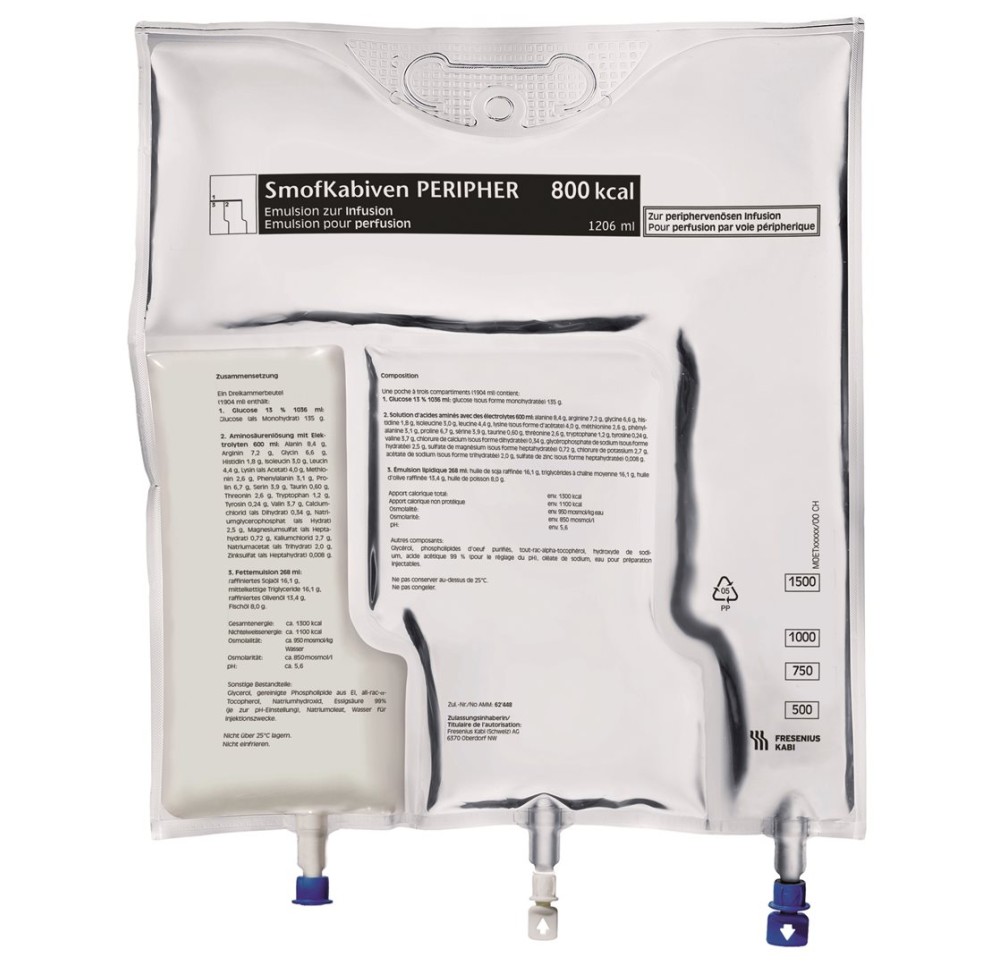 SMOFKABIVEN peripher 1206ml 800 kcal sach 4 pce