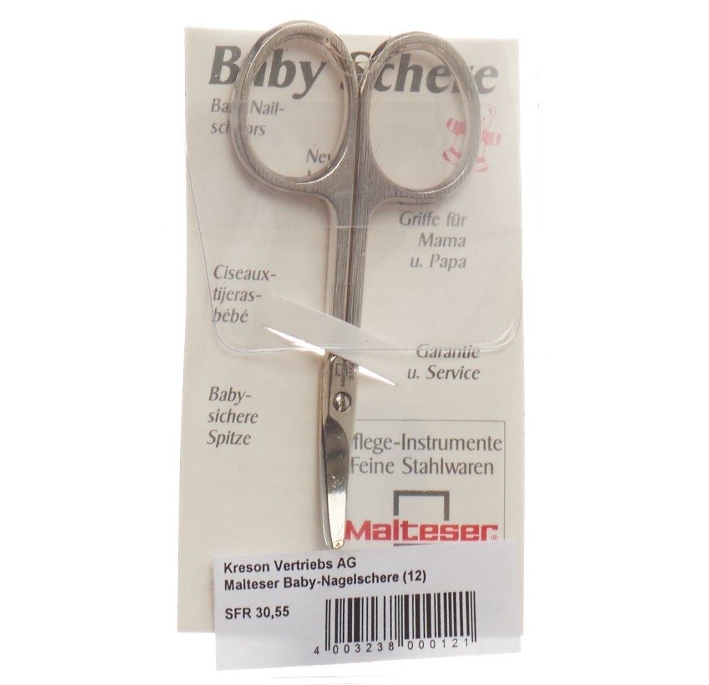 MALTESER ciseaux ongles bébé courbé 7.5cm no 12