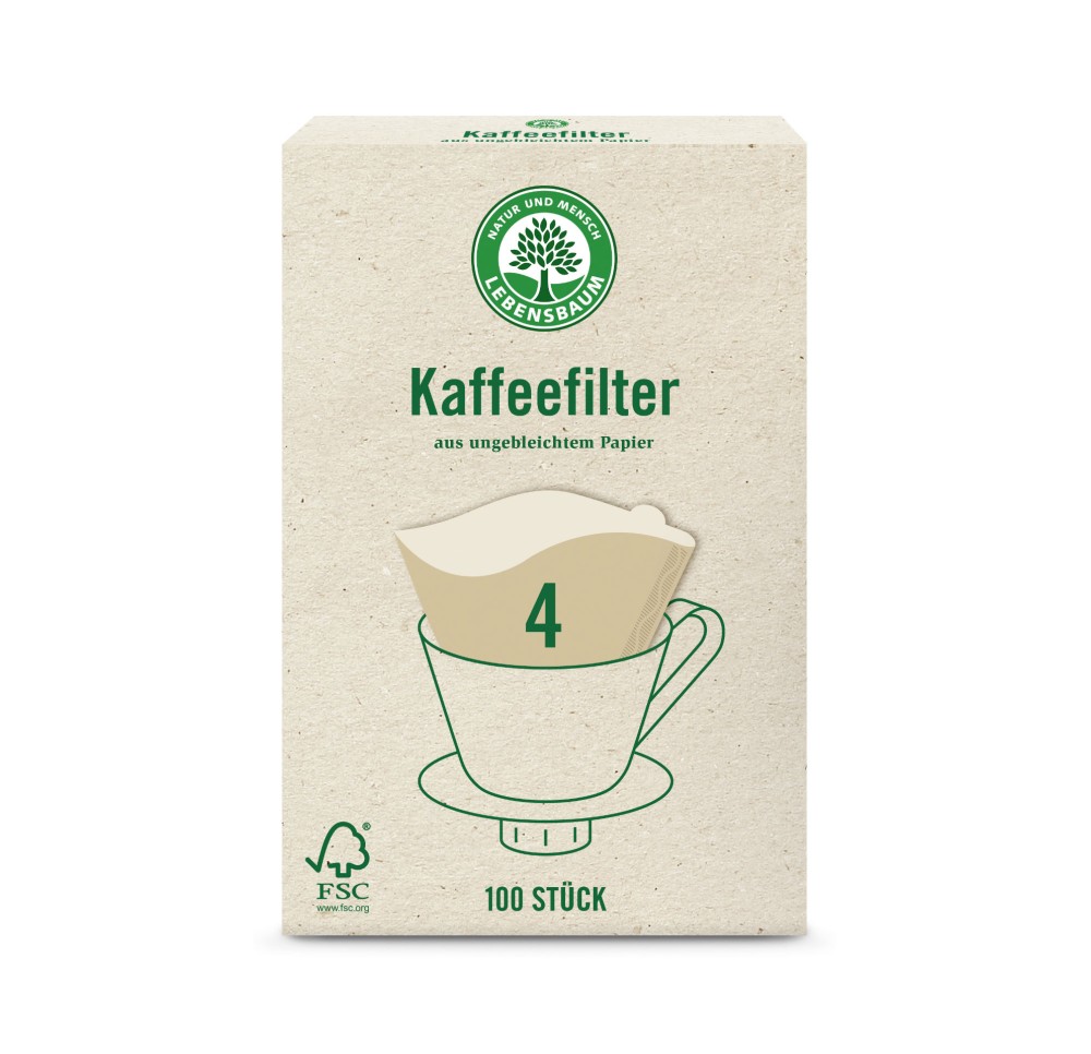 LEBENSBAUM filtre en pap pour café gr 4 100 pce