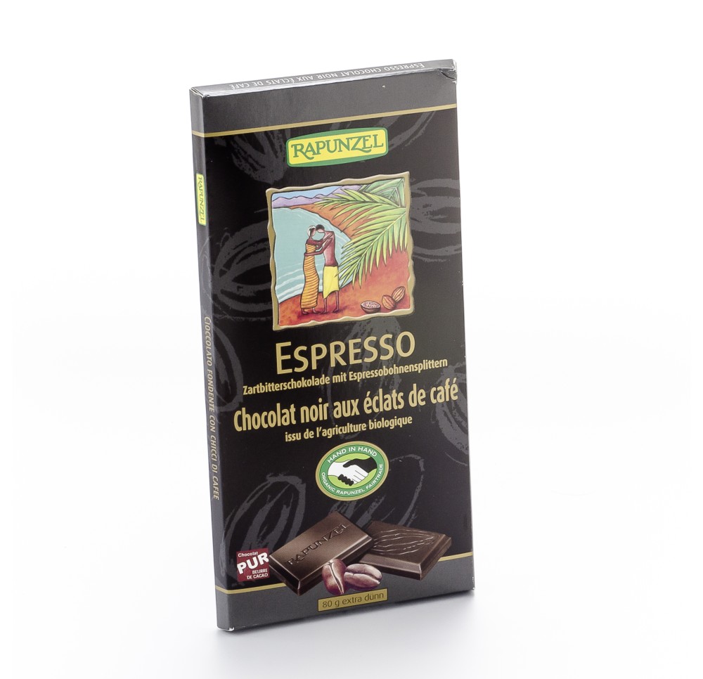 RAPUNZEL chocolat amer-surfin au café 55 % 80 g
