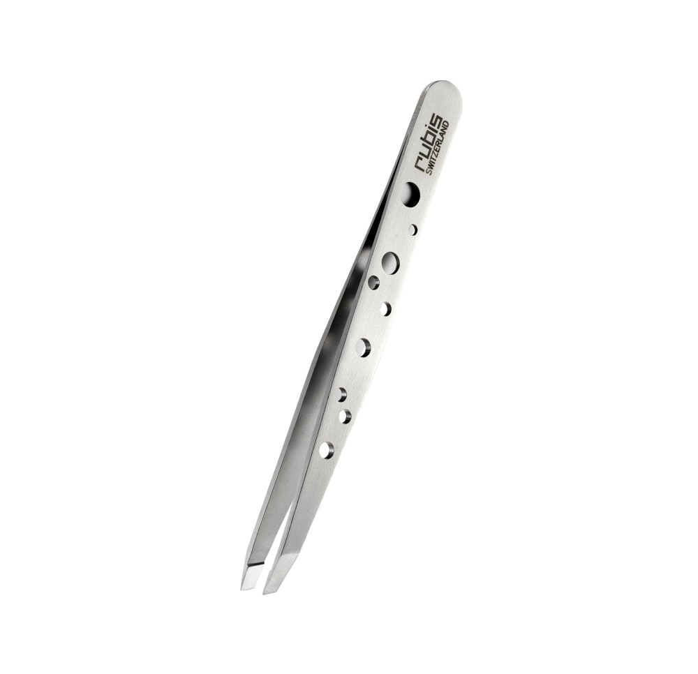RUBIS pincette perforé biseautée inox