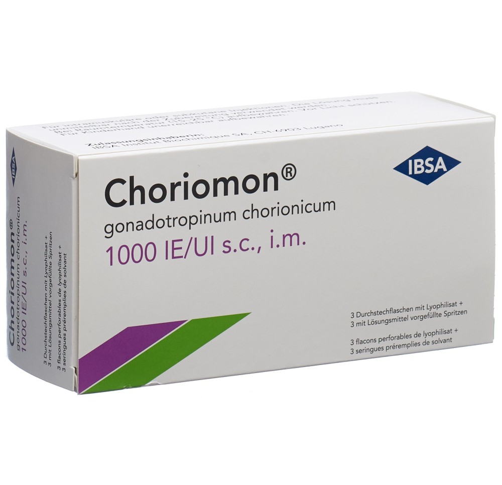 CHORIOMON 1000 UI c solv (seringue) flac 3 pce