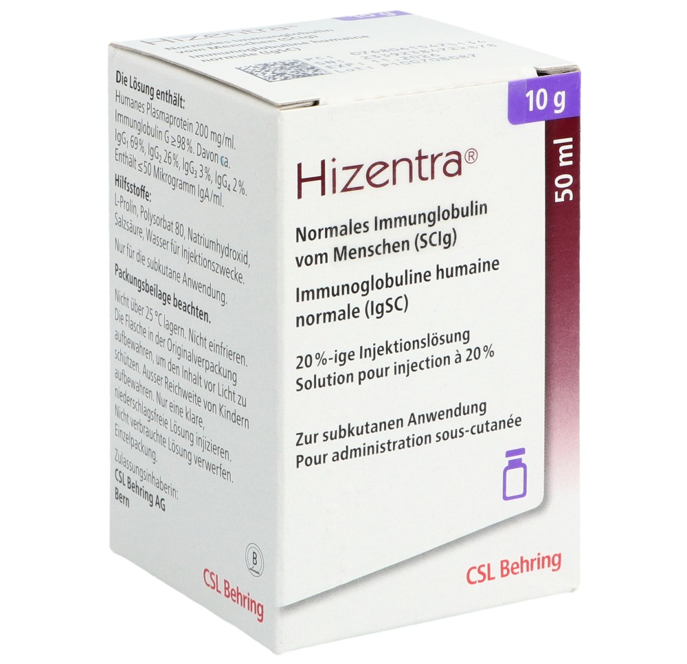 HIZENTRA sol inj 10 g/50ml flac 50 ml