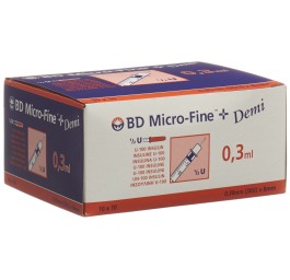 BD MICRO-FINE+ U100 ser ins 8mm demi 100 x 0.3 ml