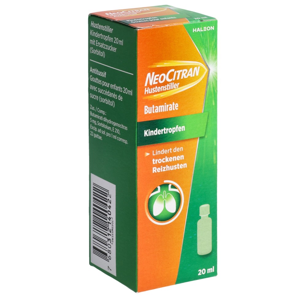 NEOCITRAN Antitussif gouttes 5 mg/ml enf 20 ml