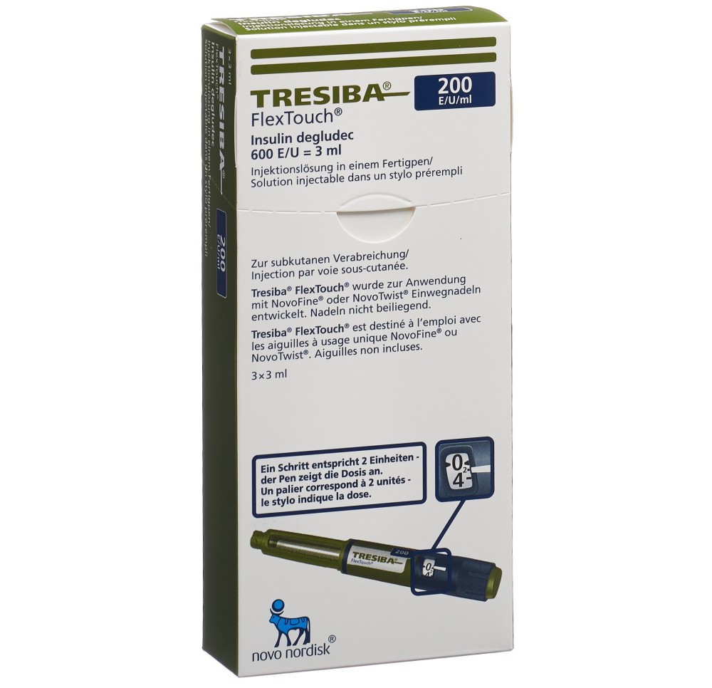 TRESIBA FlexTouch 200 U/ml 3 stylo pré 3 ml