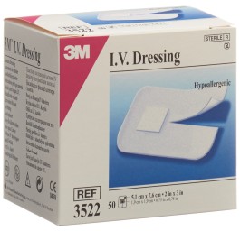 3M MEDIPORE fixation canule iv 5.1x7.6cm st 50 pce