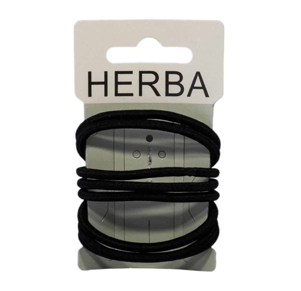 HERBA élastique cheveux 5cm grande noir 8 pce