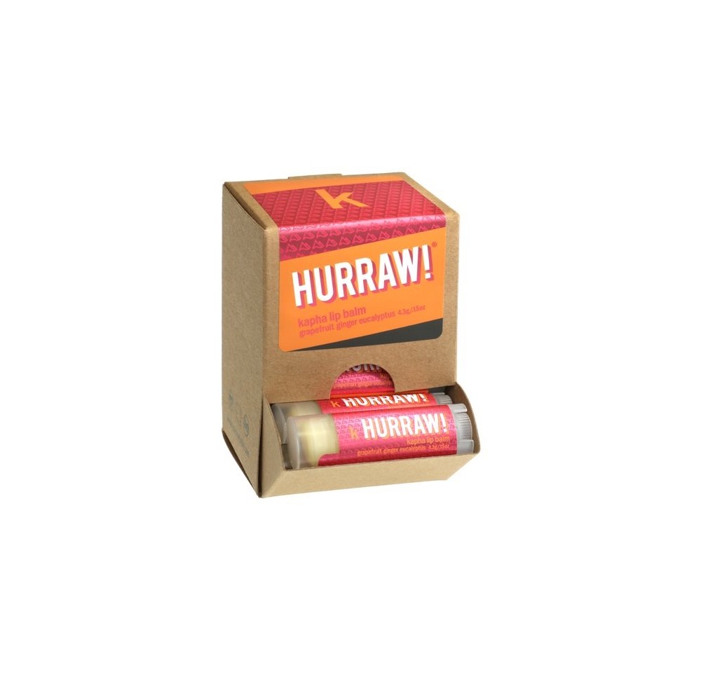 HURRAW! lip balm kapha disp Grapefr-Ingw BIO 24pce