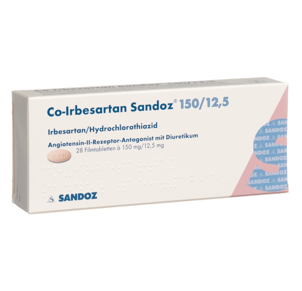 CO-IRBESARTAN Sandoz cpr pell 150/12.5 mg 28 pce