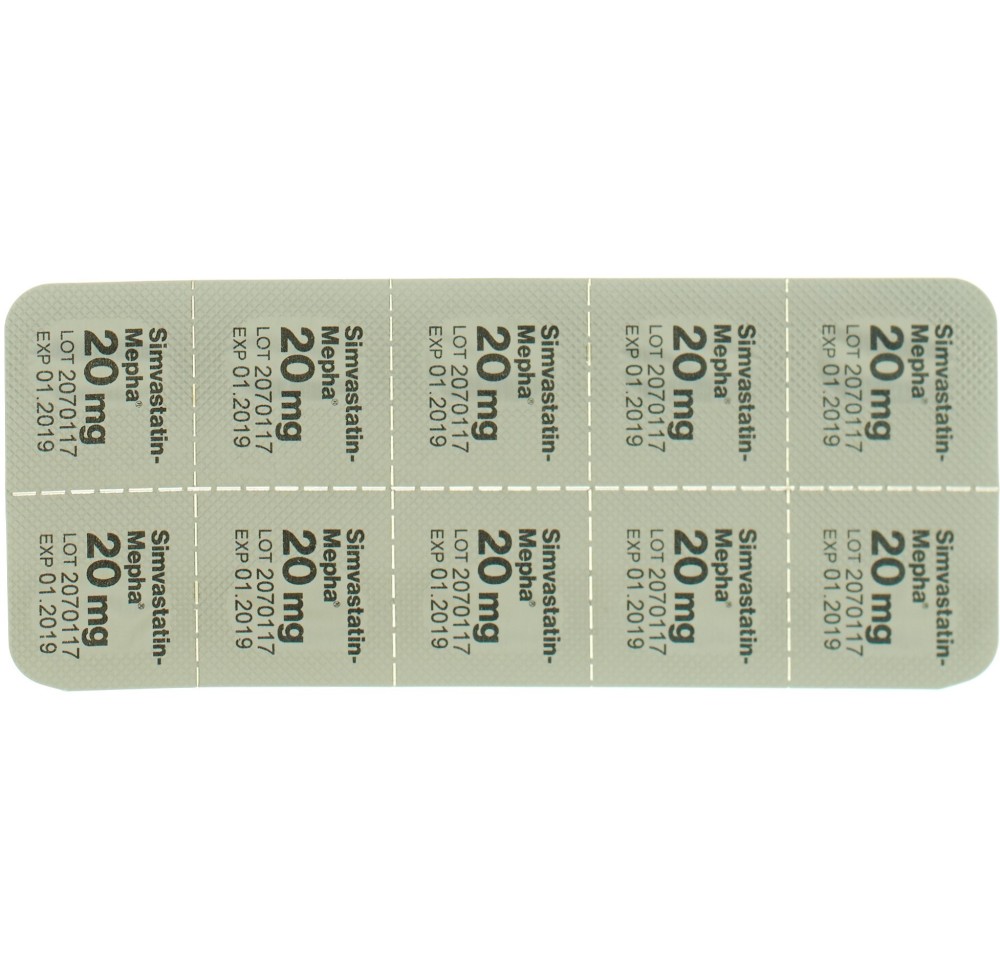 SIMVASTATIN Mepha Lactab 20 mg 100 pce