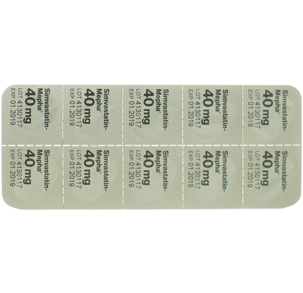 SIMVASTATIN Mepha Lactab 40 mg 100 pce