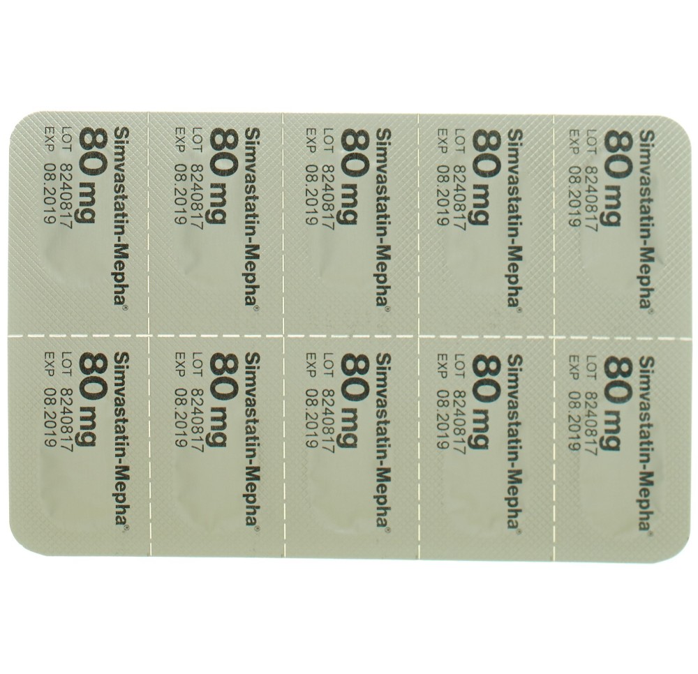 SIMVASTATIN Mepha Lactab 80 mg 100 pce