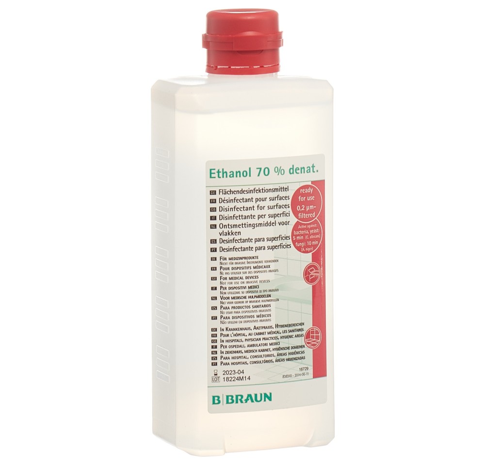 BRAUN alcool 70 % pour surfaces fl oval 500 ml