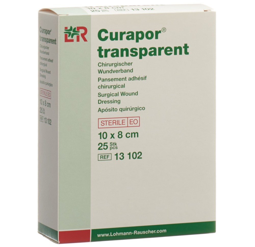 CURAPOR pans adhésif 8x10cm transparent 25 sach