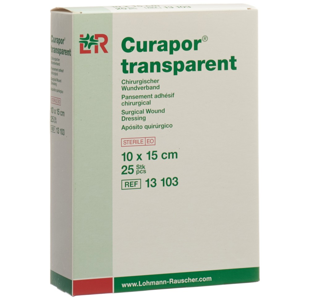 CURAPOR pans adhésif 10x15cm transparent 25 sach