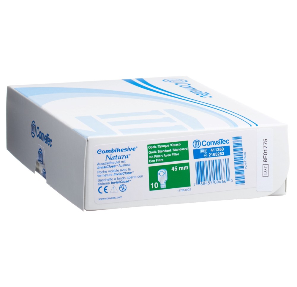 NATURA InvisiClose ileo 45mm stand opaque 10 pce