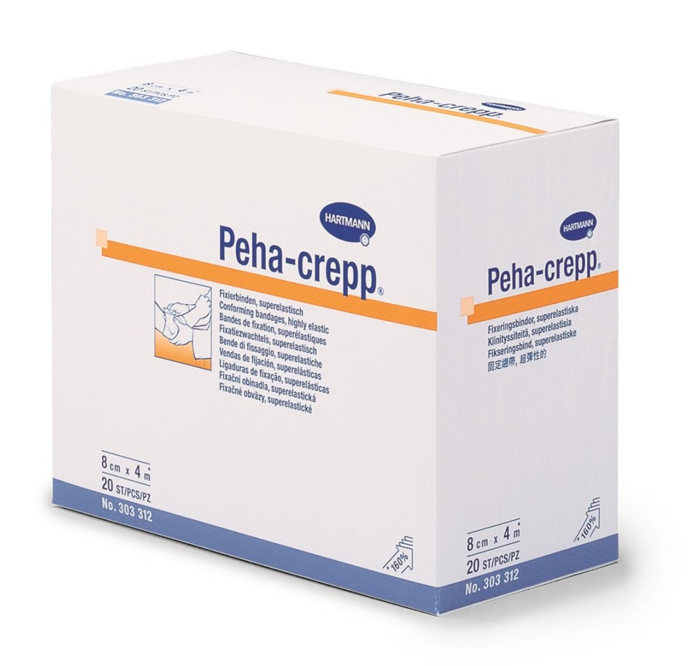 PEHA CREPP bande crêpe 4mx6cm blanc 20 pce