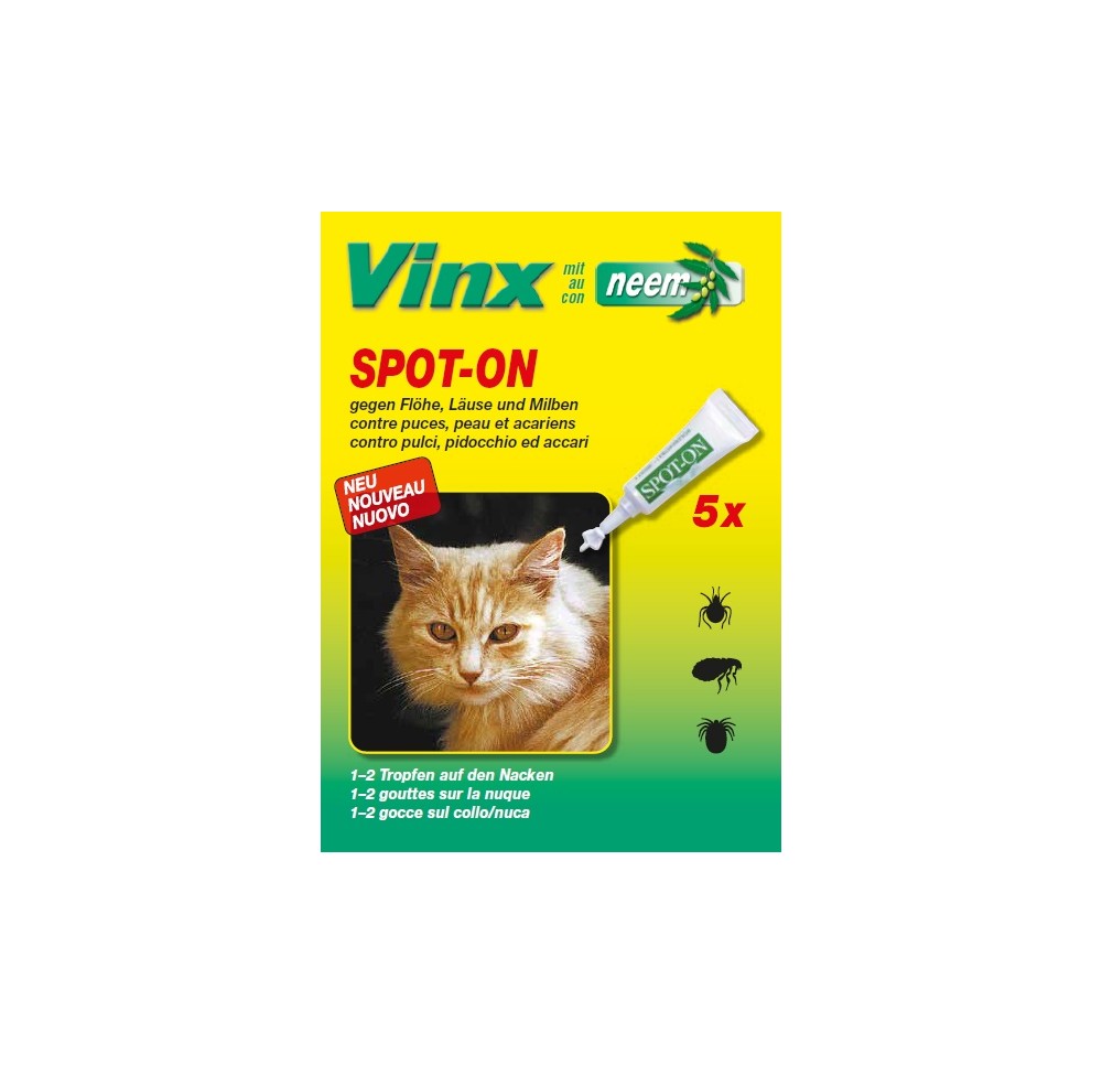 VINX spot on gouttes au neem chat 5 x 1 ml