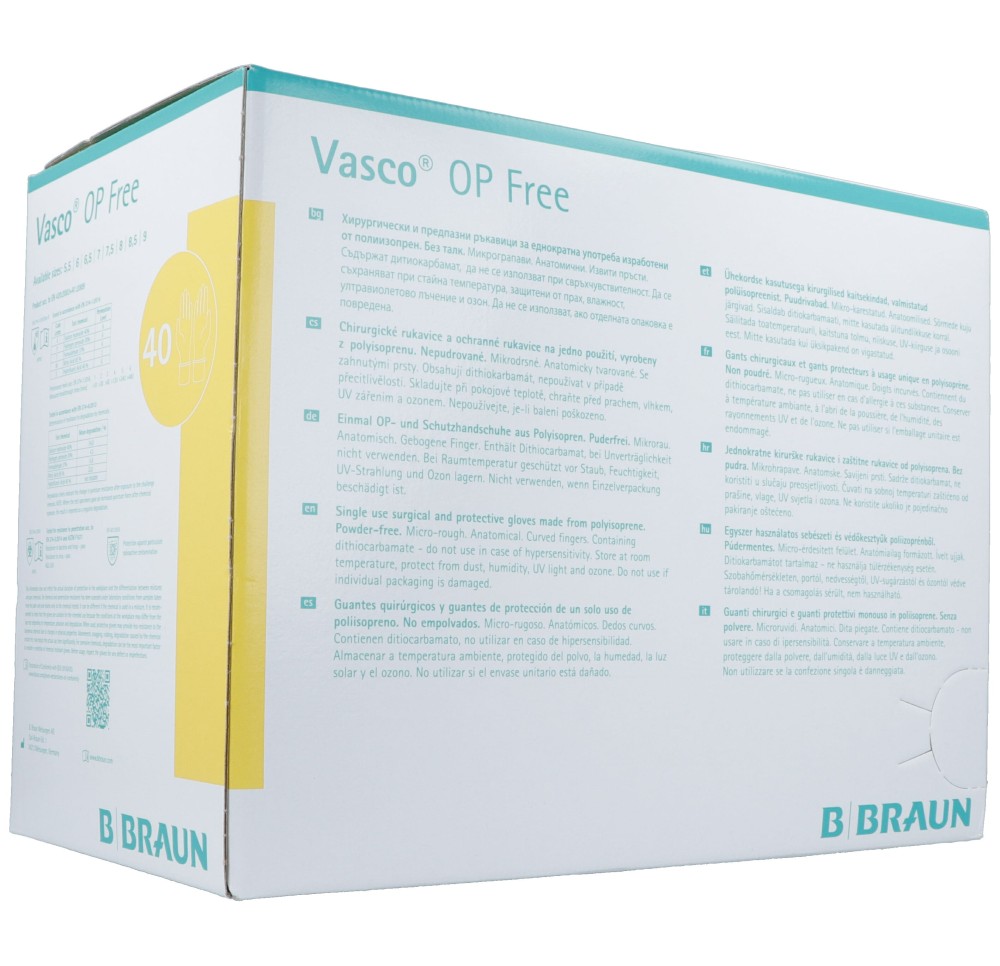VASCO OP FREE gant Gr6.5 stérile s latex 40 paire