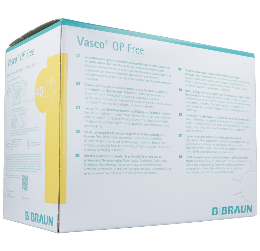 VASCO OP FREE gant Gr8.5 stérile s latex 40 paire