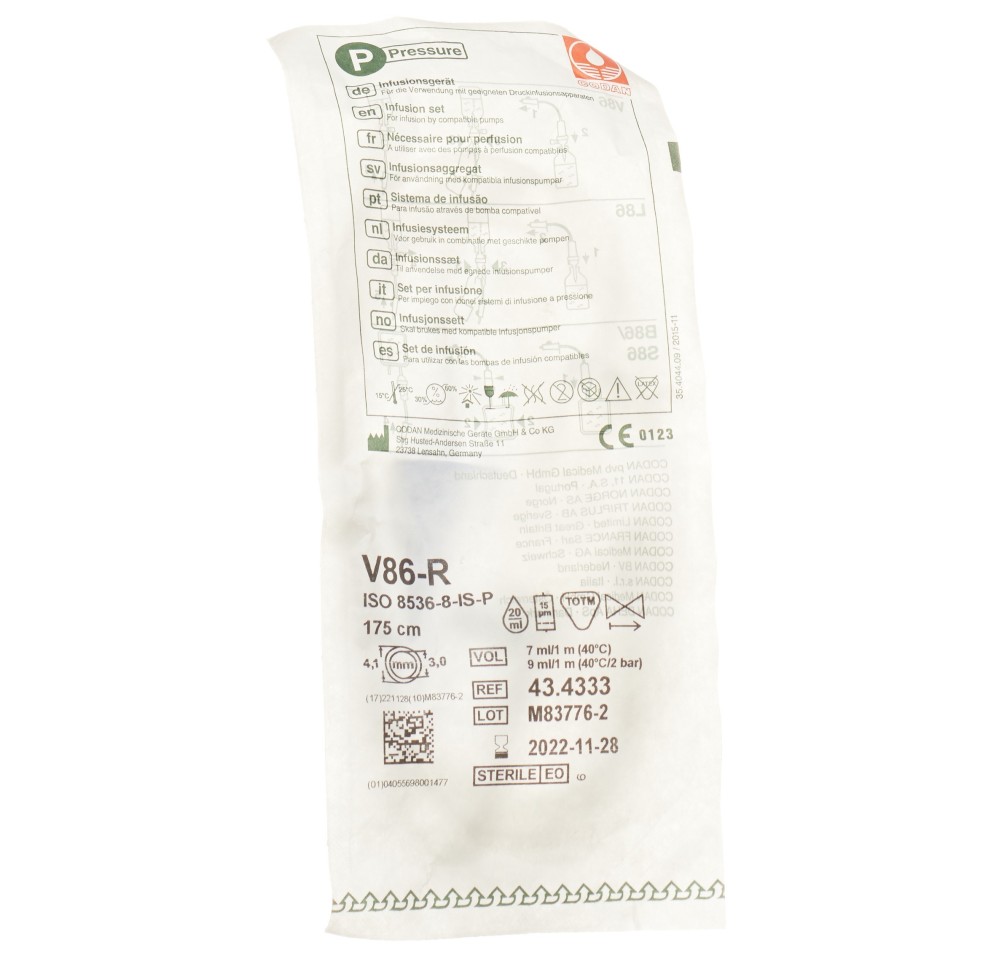CODAN tubulures perfusion V86-P-R av aération