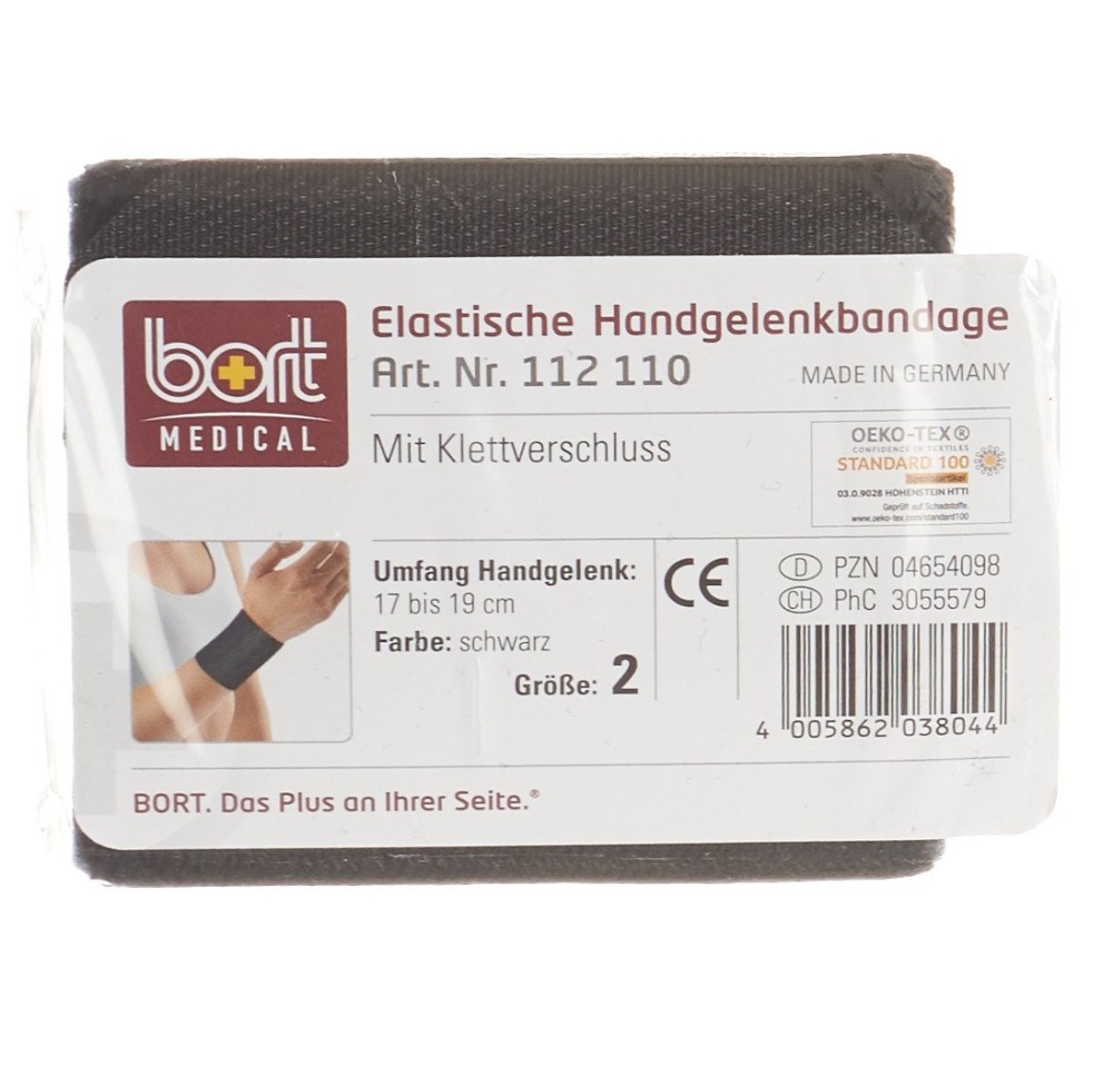 BORT band poignet velcro 8cm Gr3 -22cm noir