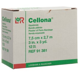 CELLONA bandes plâtrées 2.75mx7.5cm crémeus 12 pce