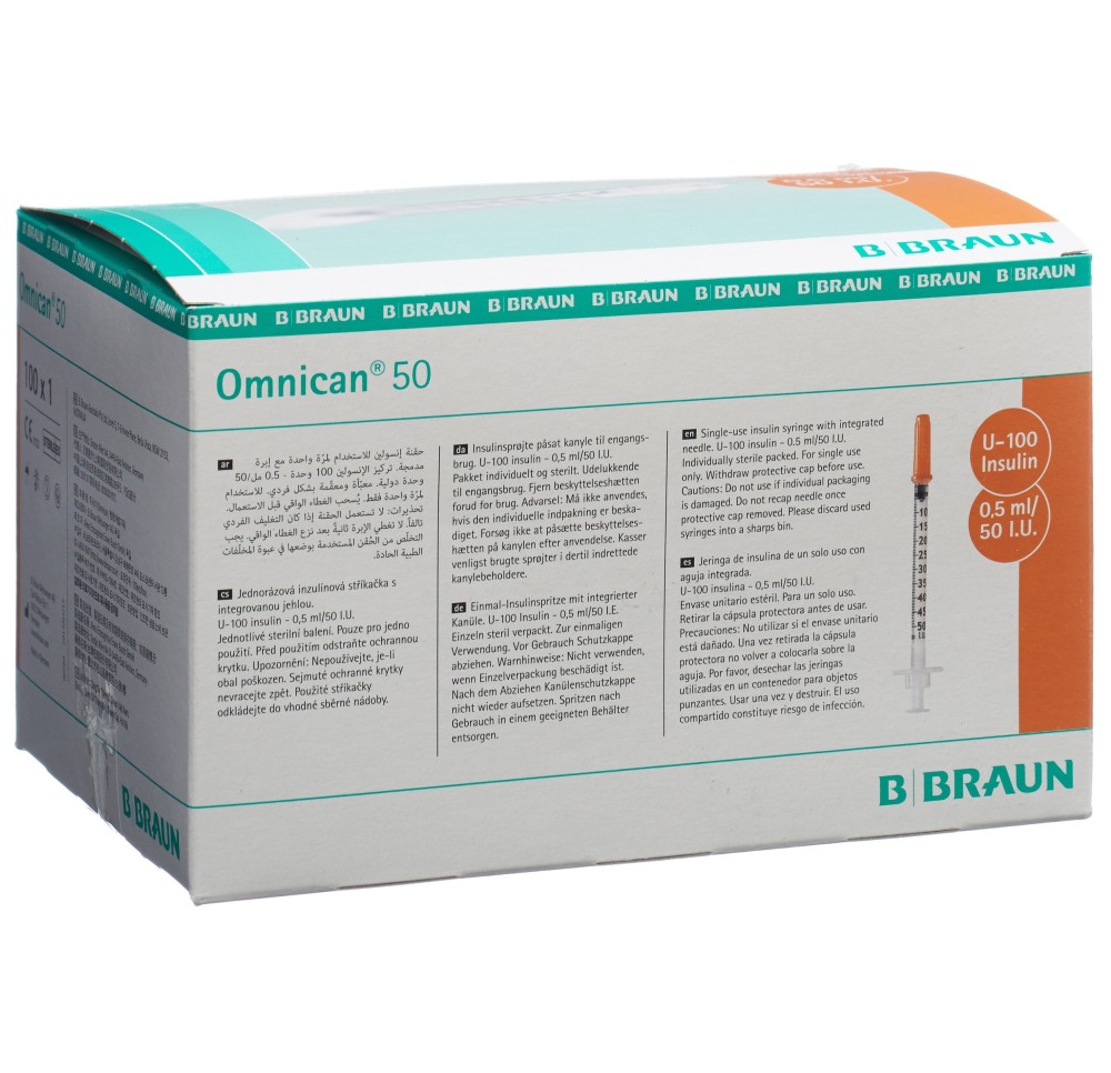 OMNICAN insuline 50 0.5ml 0.3x12mm G30 uniq 100 x