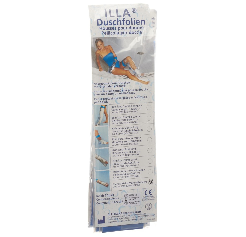 ILLA protection douche 40x25cm main sach 5 pce