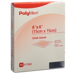 POLYMEM Adhesive Dressing Cloth 15x15cm 15 pce