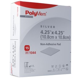 POLYMEM Non Adh Silver Dressing 10.8x10.8cm 15 pce