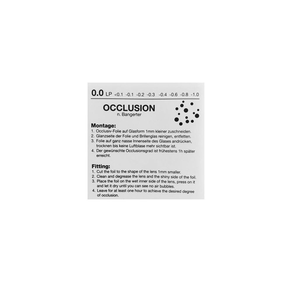RYSER feuille d'occlusion 0.0 sujet points colorés