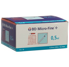 BD MICRO-FINE+ U100 ser ins 12.7x0.33 100 x 0.5 ml